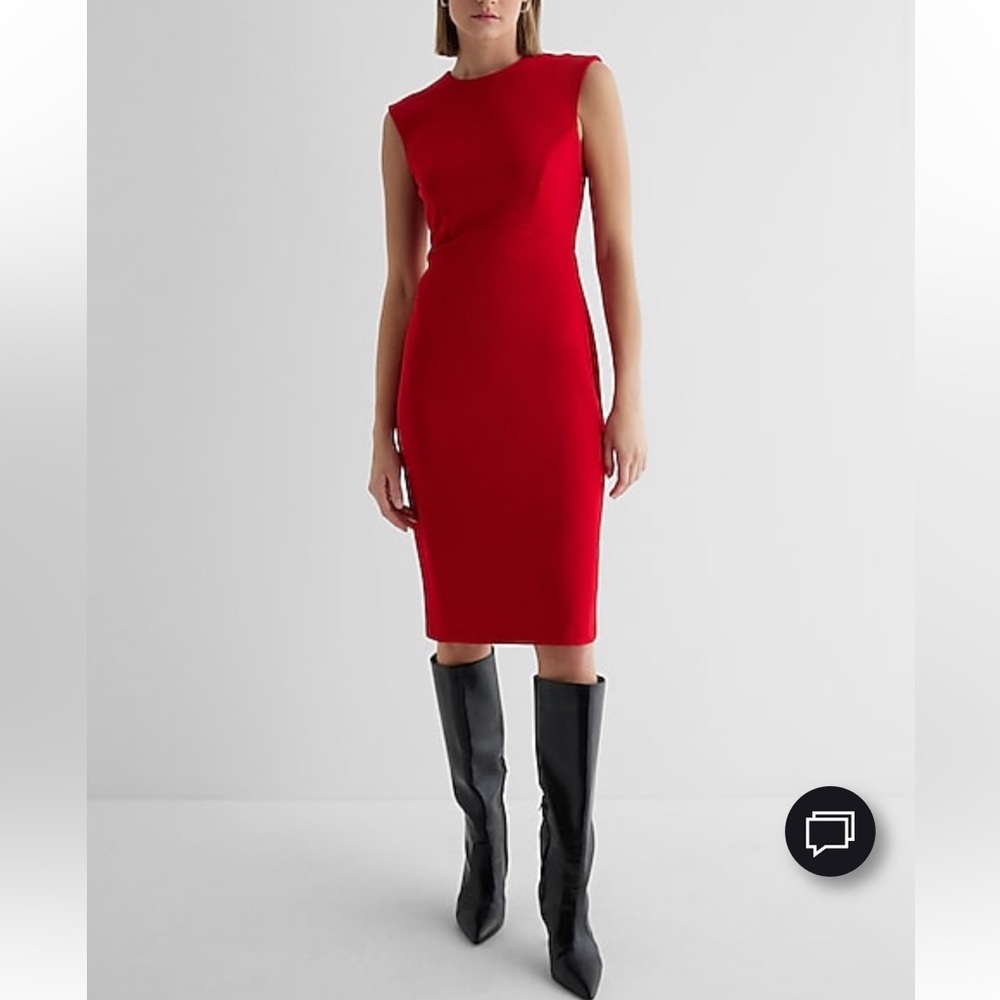 New with Tags! Express Crew Neck Zipper Midi Sheath Dress